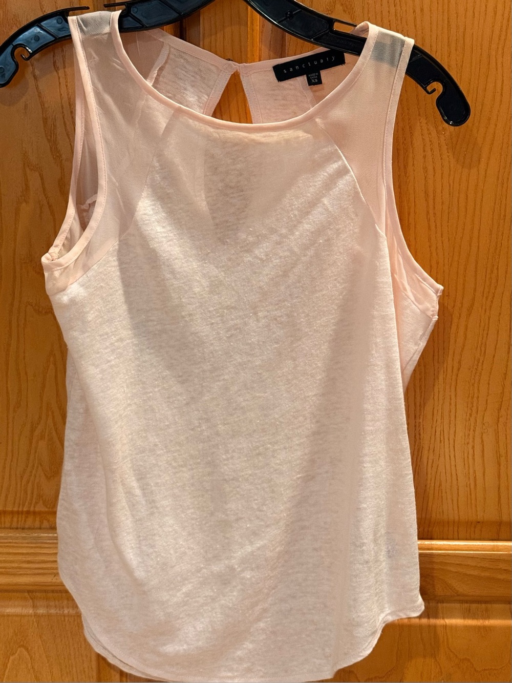 Sanctuary Linen Blend Tank Top Blush Pink Keyhole Back Women’s Size XS